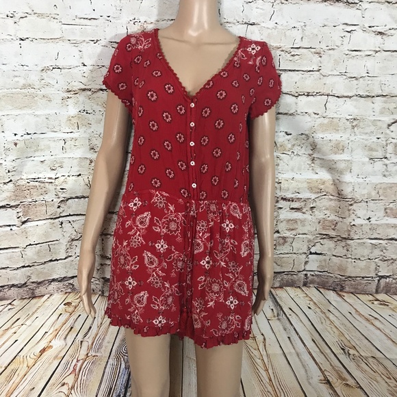 hollister red romper